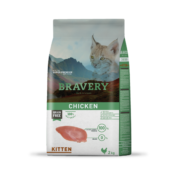 Braverychickenkitten2kg Bravery Chicken Kitten 2kg para gato