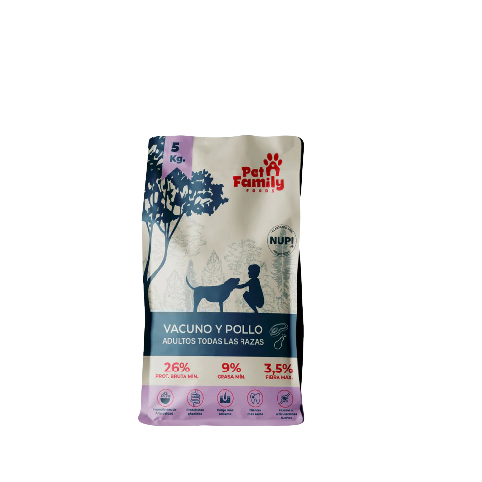 PetfamilyVacunoypollo5kg. Pet Family raza pequeña Vacuno y pollo 5kg. para perro